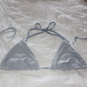 FRANKIES BIKINIS Light Blue Triangle Bikini Top